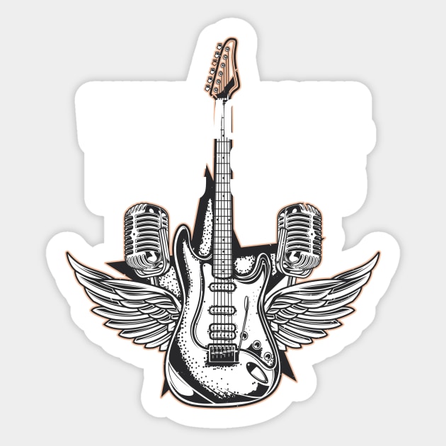 where words fail music speaks guitar | music lovers and dance | pop song Sticker by stylechoc